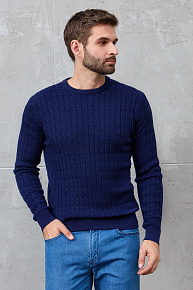 Джемпер темно-синего цвета с круглой горловиной (83014/22025 Dk.NAVY)