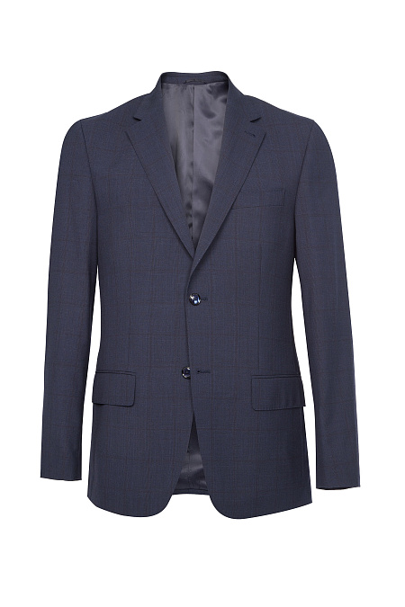 Мужской серо-синий костюм в клетку из шерсти  Meucci (Италия), арт. MI 2200191DR/8037+ - фото. Цвет: Серо-синий в клетку. Купить в интернет-магазине https://shop.meucci.ru
