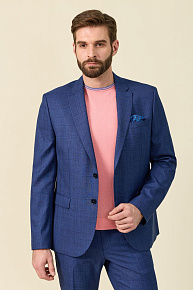 Синий костюм в клетку из тонкой шерсти  (MI 2200191/22002)