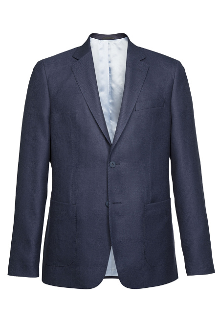 Мужской пиджак темно-синий из смеси верблюжьей шерсти и шелка  Meucci (Италия), арт. MI 1200181DR/11743 - фото. Цвет: Темно-синий. Купить в интернет-магазине https://shop.meucci.ru
