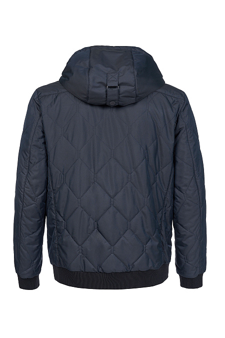 Утепленная куртка-бомбер с капюшоном синего цвета  для мужчин бренда Meucci (Италия), арт. 6197 - фото. Цвет: Синий. Купить в интернет-магазине https://shop.meucci.ru
