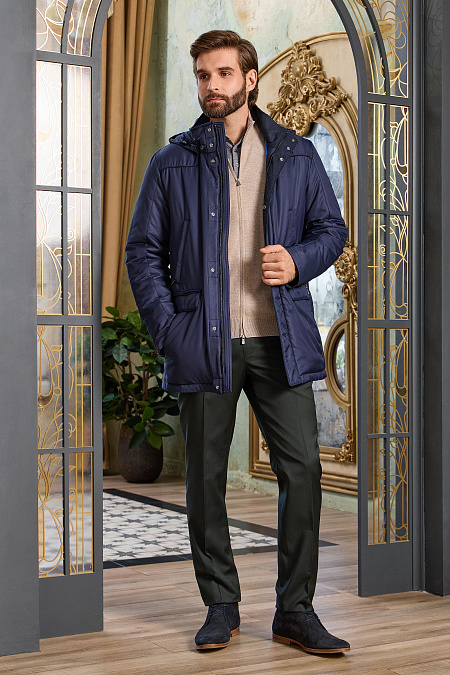 Мужские брюки из шерсти зеленого цвета арт. MI 24236320-10 Meucci (Италия) - фото. Цвет: Темно-зеленый. Купить в интернет-магазине https://shop.meucci.ru
