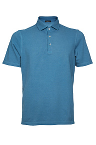 Поло из хлопка ярко-голубое  (79047/60103/667)