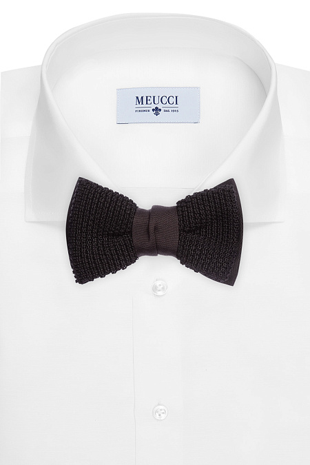 Шелковая бабочка коричневого цвета для мужчин бренда Meucci (Италия), арт. 1993/7 - фото. Цвет: Коричневый. Купить в интернет-магазине https://shop.meucci.ru
