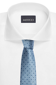 Галстук голубого цвета с орнаментом (EKM212202-82)