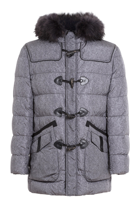 Пуховик серый для мужчин бренда Meucci (Италия), арт. 1668 - фото. Цвет: Серый. Купить в интернет-магазине https://shop.meucci.ru
