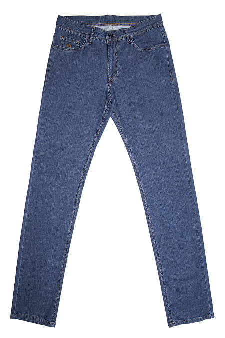 Мужские брендовые легкие джинсы синего цвета  арт. LUEC REG 2522 Meucci (Италия) - фото. Цвет: синий. Купить в интернет-магазине https://shop.meucci.ru
