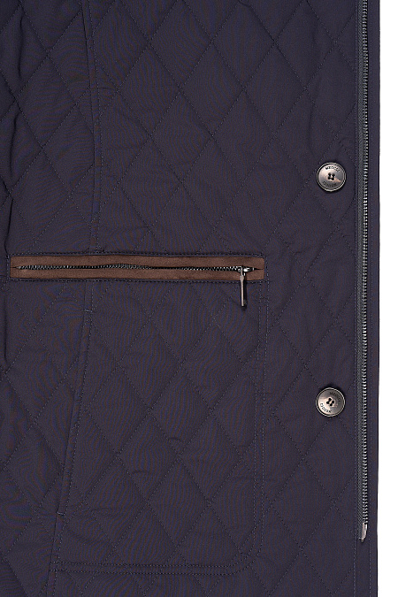 Утепленная стеганая куртка в классическом стиле для мужчин бренда Meucci (Италия), арт. 5230 - фото. Цвет: Темно-синий. Купить в интернет-магазине https://shop.meucci.ru
