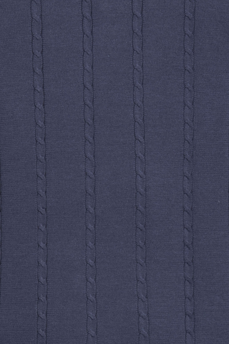 Поло синего цвета с фактурным орнаментом в виде кос  для мужчин бренда Meucci (Италия), арт. MEU-2507/DQSS18 - фото. Цвет: Синий. Купить в интернет-магазине https://shop.meucci.ru
