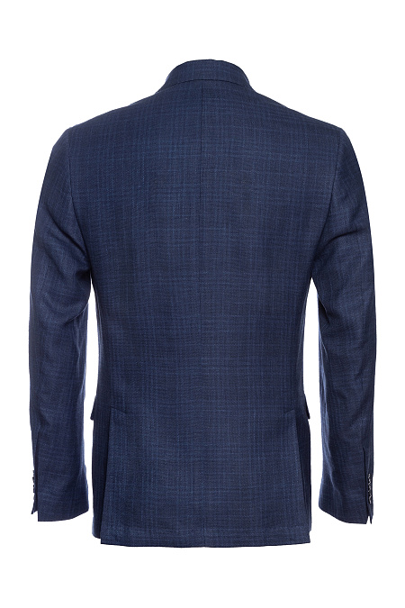 Мужской костюм синий в клетку из льна, шерсти и шелка  Meucci (Италия), арт. MI 2200191/11005 - фото. Цвет: Синий в клетку.