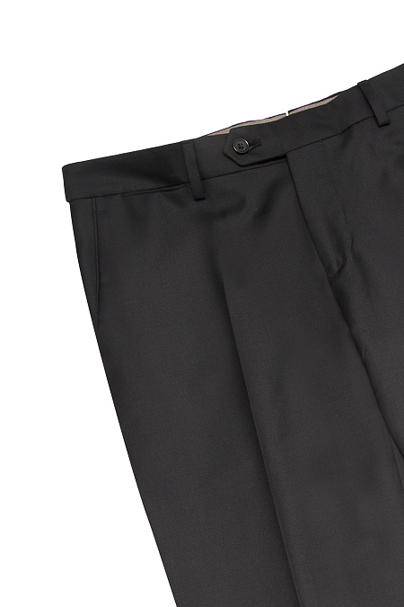 Мужские черные брюки классического кроя из тонкой шерстяной ткани   арт. ZI-VB 8860 BLACK Meucci (Италия) - фото. Цвет: Черный. Купить в интернет-магазине https://shop.meucci.ru
