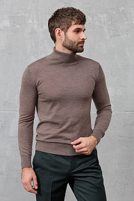 Водолазка светло-коричневого цвета с высоким воротником (53016/22025 Lt.BROWN)