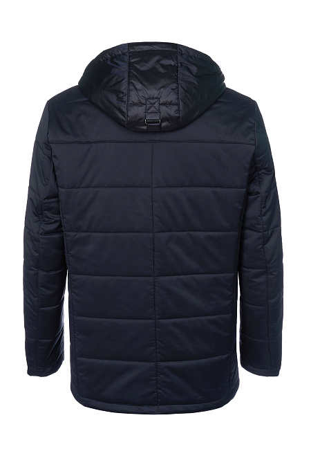 Легкая утепленная куртка с манишкой и капюшоном  для мужчин бренда Meucci (Италия), арт. 5215 - фото. Цвет: Темно-синий. Купить в интернет-магазине https://shop.meucci.ru
