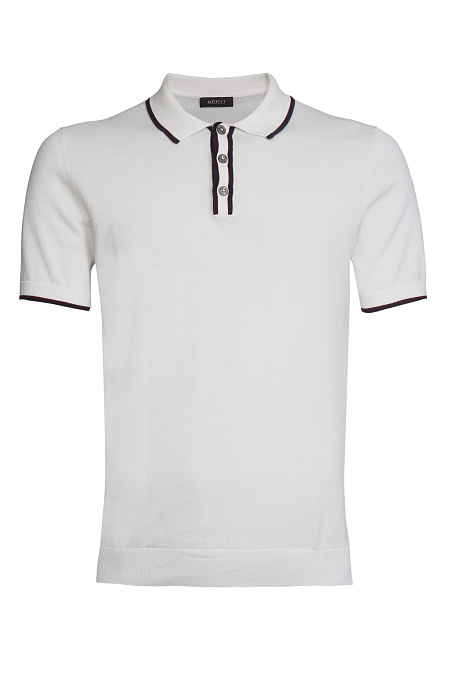 Поло белое из хлопка Пима  для мужчин бренда Meucci (Италия), арт. MEU-SS2409/DQSS01 - фото. Цвет: Белый . Купить в интернет-магазине https://shop.meucci.ru
