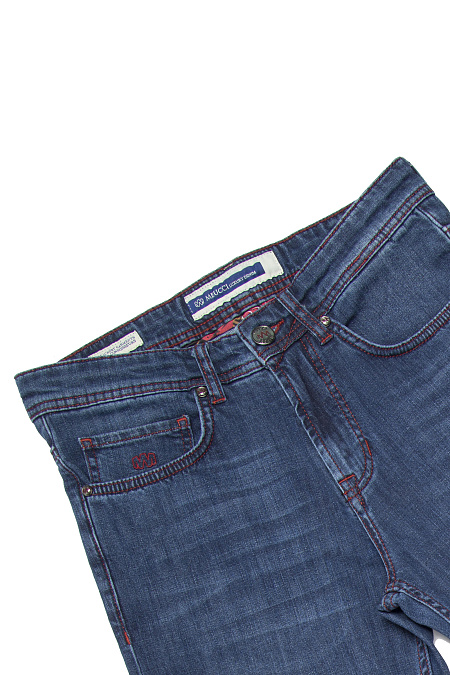 Мужские брендовые летние джинсы синего цвета  арт. CA9.5JBl.Bo.1 SL Meucci (Италия) - фото. Цвет: Синий. Купить в интернет-магазине https://shop.meucci.ru
