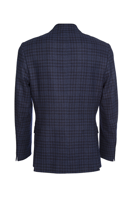 Мужской пиджак из шерсти с кашемиром в клетку  Meucci (Италия), арт. MI 1200181EZ/11626 - фото. Цвет: Серо-синий в клетку. Купить в интернет-магазине https://shop.meucci.ru

