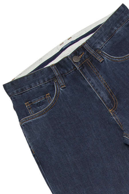 Мужские брендовые джинсы классического темно-синего цвета зауженного кроя арт. NLW SL 2501 Meucci (Италия) - фото. Цвет: Темно-синий. Купить в интернет-магазине https://shop.meucci.ru
