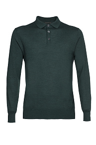 Джемпер-поло зеленого цвета с застежкой на пуговицы  (POLOB/6E1555)