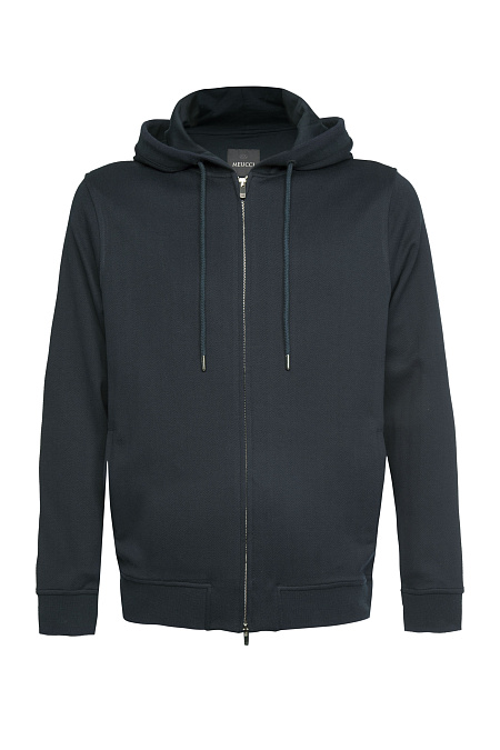 Трикотажный спортивный костюм с темно-синим дизайном в елочку  для мужчин бренда Meucci (Италия), арт. SPS 10025 Dk.NAVY - фото. Цвет: Темно-синий. Купить в интернет-магазине https://shop.meucci.ru
