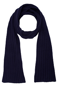 Шарф из шерсти с кашемиром темно-синий  (SF/90102023/SM19010)