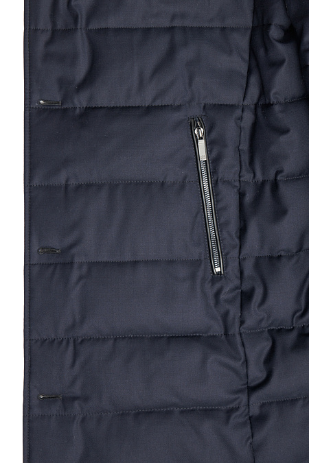 Пуховое пальто из шерсти Loro Piana  для мужчин бренда Meucci (Италия), арт. 9311 - фото. Цвет: Тёмно-синий. Купить в интернет-магазине https://shop.meucci.ru
