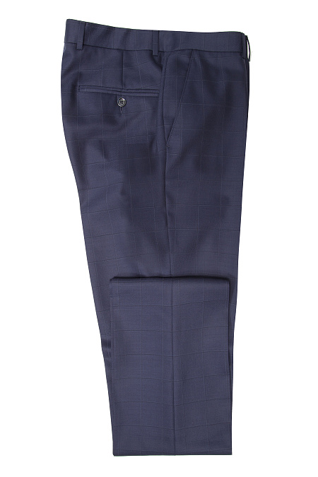 Мужской костюм из тонкой шерсти темно-синий в клетку  Meucci (Италия), арт. MI 2200191RD/11059 - фото. Цвет: Темно-синий в клетку. Купить в интернет-магазине https://shop.meucci.ru
