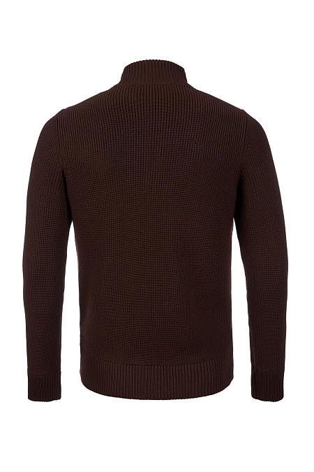 Трикотажная куртка коричневая из шерсти с застежкой на молнию  для мужчин бренда Meucci (Италия), арт. SWALC/7M1670 - фото. Цвет: Коричневый. Купить в интернет-магазине https://shop.meucci.ru
