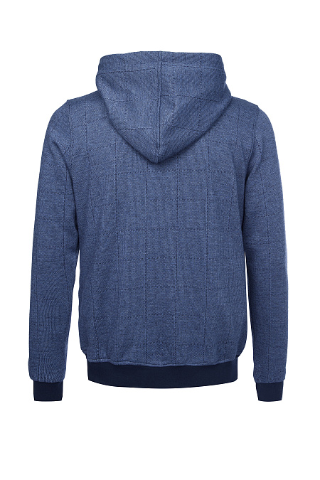 Спортивный трикотажный костюм с капюшоном для мужчин бренда Meucci (Италия), арт. SpSuW0923/6 Blue - фото. Цвет: Синий орнамент и темно-синий . Купить в интернет-магазине https://shop.meucci.ru
