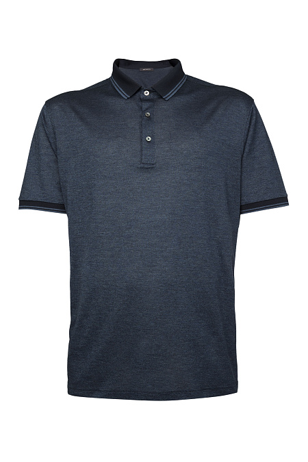 Темно-синее поло из хлопка а пуговицах  для мужчин бренда Meucci (Италия), арт. 60144/72721/661 - фото. Цвет: . Купить в интернет-магазине https://shop.meucci.ru
