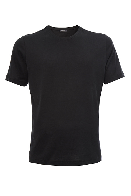 Футболка из хлопка черного цвета для мужчин бренда Meucci (Италия), арт. 22FRTL4741 BLACK - фото. Цвет: Черный. Купить в интернет-магазине https://shop.meucci.ru
