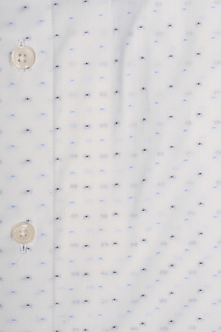 Модная мужская рубашка белая с сине-голубым принтом арт. SL 9020 R 0191 BAS/231124 от Meucci (Италия) - фото. Цвет: Белый, сине-голубой принт.

