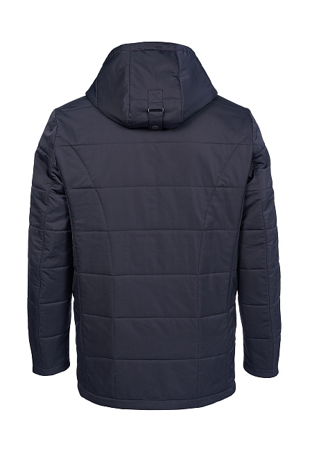 Утепленная стеганая  куртка со съемной манишкой средней длины для мужчин бренда Meucci (Италия), арт. 6525 - фото. Цвет: Темно-синий. Купить в интернет-магазине https://shop.meucci.ru
