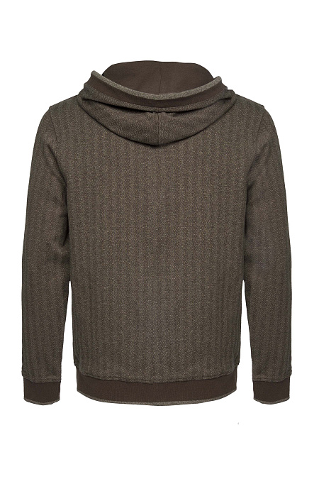 Спортивный костюм из плотного трикотажа с орнаментом в елочку  для мужчин бренда Meucci (Италия), арт. SPS 10025 BROWN - фото. Цвет: Коричневый . Купить в интернет-магазине https://shop.meucci.ru
