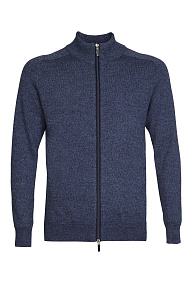 Кардиган синего цвета с застежкой на молнию  (FULLZIP/ML0147)