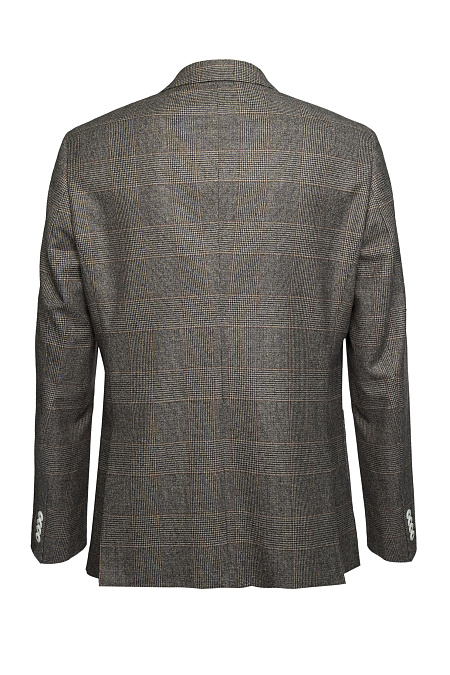 Мужской пиджак в клетку в серо-бежевых тонах из шерсти с кашемиром  Meucci (Италия), арт. MI 1200181EZ/11740 - фото. Цвет: Серый, бежевый. Купить в интернет-магазине https://shop.meucci.ru
